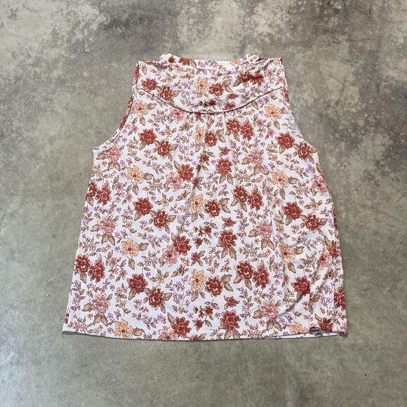 Beacon Apparel Blouse Womens XXL Floral‎ Tank Top V Neck Multicolor - Picture 4 of 8